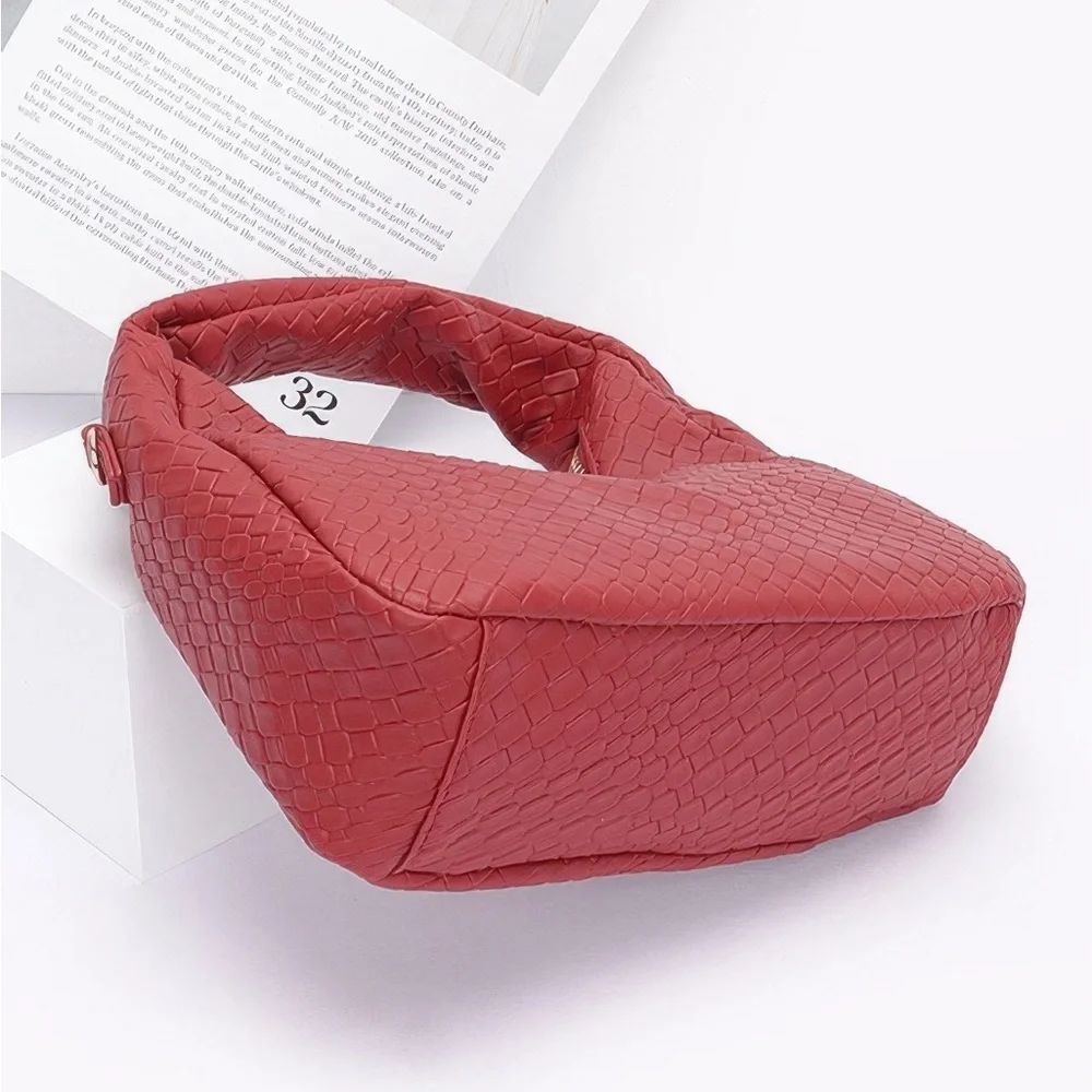 Embossed Faux Leather Hobo Bag